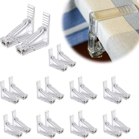Clip per tovaglie trasparenti, clip per tovaglie in plastica, clip per tovaglie regolabili da 20 pezzi per riunioni di famiglia, feste, picnic, feste, matrimoni, ristoranti (1/2)