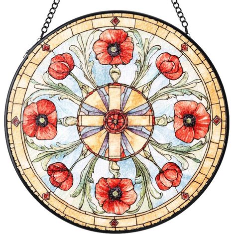 Attrape-soleil vitrail rond – Décoration intérieure suspendue pour fenêtre, porte et mur, cadeau femme homme maman papa, Diamètre : 9 cm (1/4)