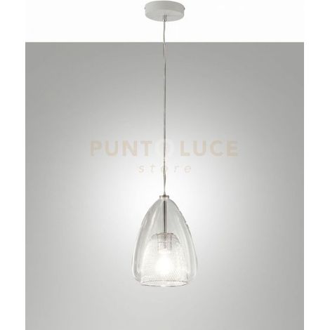 BRITTON LAMPADARIO A SOSPENSIONE IN VETRO TRASPARENTE D.22CM 1 LUCE ATTACCO E27