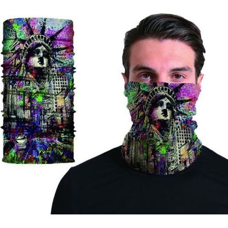 Cagoule Multifonctionnelle Sans Couture Élastique Imprimé 3D - Cyclisme Équitation Randonnée Chasse Pêche - 1 Pièce (1/4)