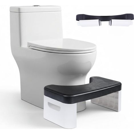 Marchepied de toilette, tabouret de toilette pliable, s'adapte à toutes les toilettes, se replie pour un rangement facile (noir) (1/5)