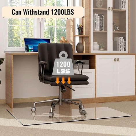 PVC-Weichglas-Bodenmatte, direkt erhältlich für Holzbodenschutz, Stuhlkissen, rutschfeste Bürostuhlmatten – transparent – 76 x 120 cm x 1,5 mm