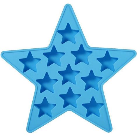 Eiswürfelform Silikon Sterne 11 Fächer Blau Lebensmittelqualität DIY