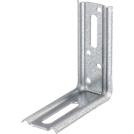 Alberts 866242 Équerre réglable, angle de 90°, emboutie, avec trou oblong, galvanisée Sendzimir, 70 x 80 x 30 mm, Set de 50 pièces