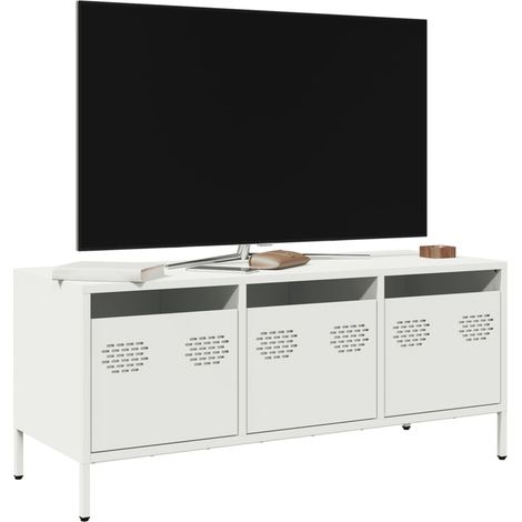 TV-Schrank Weiß 101,5x39x43,5 cm Kaltgewalzter Stahl