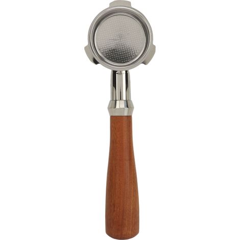 Porte-filtre sans fond 51mm compatible DonLim Acier inox 304 Poignée bois Extraction espresso professionnelle robuste (1/5)