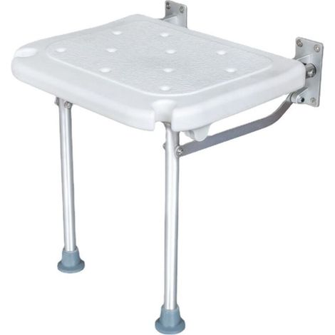 Banc de douche pliant, siège de bain rabattable mural, tabouret de chaise de salle de bain, avec fente pour pomme de douche (1/5)