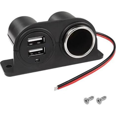 Double USB Allume Cigare Prise Chargeur de Voiture, 3.1A Double USB + Allume - Cigare 12 / 24V Adaptateur Secteur de Remplacement pour Camion de Voiture SUV Moto Bateau