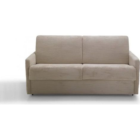CALICOSY - Canapé convertible 3 places en velours côtelé L175cm - Matelas 14cm - COSENZA (1/5)