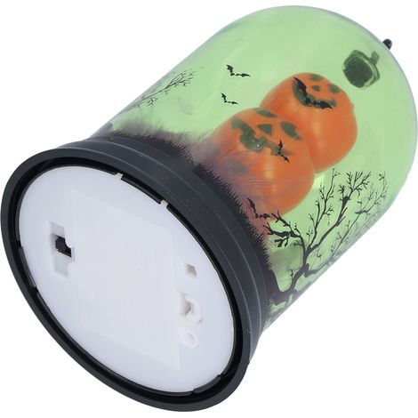 Décoration Halloween LED, citrouille lumineuse et squelette lumineux, ambiance créative pour fête sur table (lumière colorée dégradée, sans piles). (1/5)