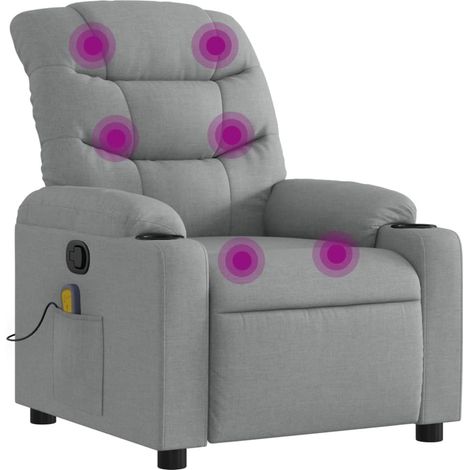 Maison Exclusive - Massagesessel Hellgrau Stoff