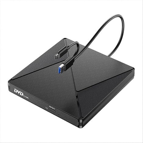 Externes CD/DVD-Laufwerk, tragbarer DVD-Lese- und Schreib-ROM-Laufwerk, externes CD-Brenner-Festplattenlaufwerk für Laptops (1/5)
