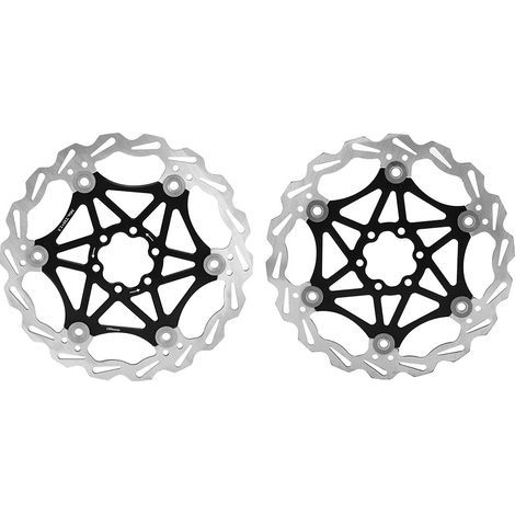 Disque de Frein Flottant 160/180/203 mm pour VTT - Plaquettes de Frein Vélo Accessoires Cyclisme (Noir 180mm) (1/5)