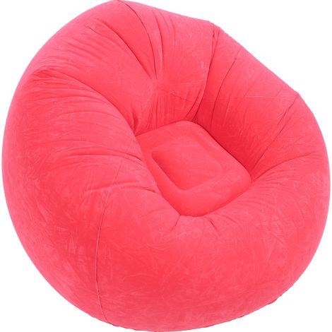 Fauteuil gonflable pliable, portable, épais, stable et avec support, canapé gonflable pour le camping en plein air, rouge (1/5)