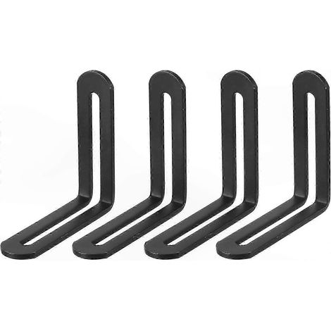 Schwarze L-förmige Wandhalterungen, 65 x 65 mm, robuste Metall-Eckwinkel für Regale, 90-Grad-Verstärkungswinkel für Wandregale (1/4)