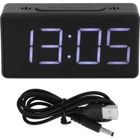 Réveil électronique - Non spécifié - Simple - Noir - Fonction Snooze - LED lumineux (1/3)