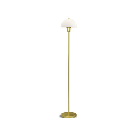 Vienda Lampadaire Laiton, Verre Opalin, Interrupteur Sur Cordon 1x E14
