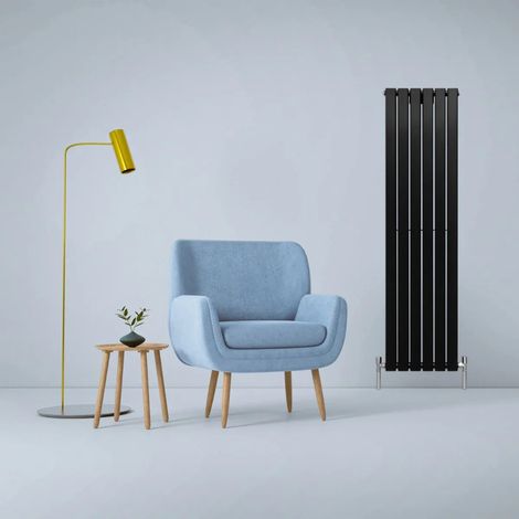 Designer Flat Panel Radiators Matt Black 1600mm x 420mm (1/5)