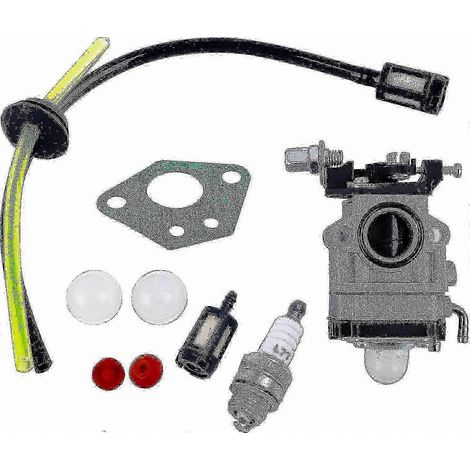 Kit de remplacement de carburateur avec joint, tuyau, bougie d'allumage et filtre à carburant pour débroussailleuses 52cc, 49cc et 43cc (1/5)