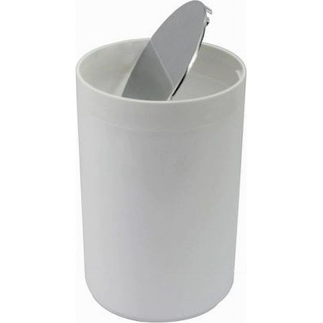 Cleafe - Pattumiera Cestino Secchio Rifiuti Bianco Arredo Bagno Coperchio Basculante 79867 - (1/3)
