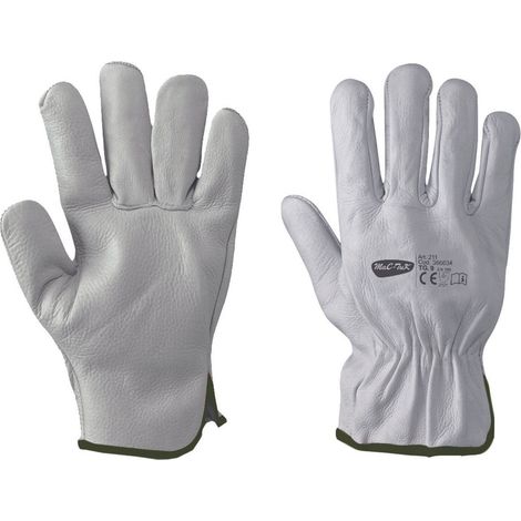Schwarze Sicherheitsarbeitshandschuhe aus Rindsleder, Größe 8, weiße Farbe, 12er-Packung
