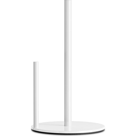 1 Support rouleau essuie-tout, acier inoxydable, base lestée, finition blanc, cuisine (1/5)
