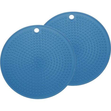 2 dessous de plat en silicone, bleu (1/5)
