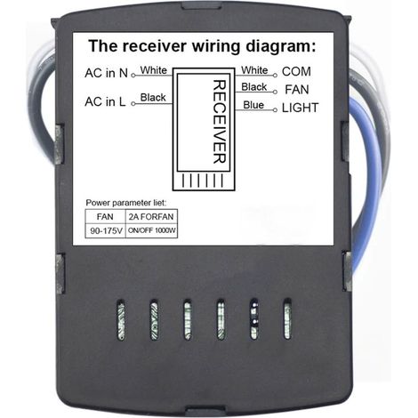 La télécommande du ventilateur de plafond WiFi fonctionne avec un interrupteur d'éclairage vocal, 3 vitesses, 4 paramètres de minuterie, Kit pour 110V. (1/5)