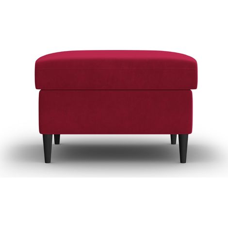 Pouf en velours rouge (1/5)