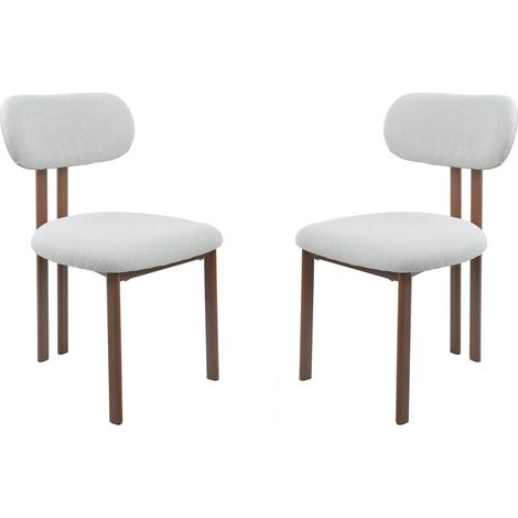 Lote de 2 sillas de comedor "Veralia" imitación madera - Gris claro (1/5)