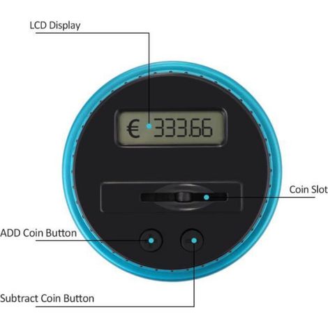 Grand Numérique Numérique Comptant Économiser De L'argent Boîte Jar Banque LCD Affichage Pièces Économies Cadeau pour (Euro) (1/4)