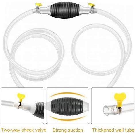 Pompe Manuelle - Tuyau De Carburant En PVC Transparent - Pour Transfert D'Huile Ou D'Eau - Longueur 2 M - Kit Complet (1/4)