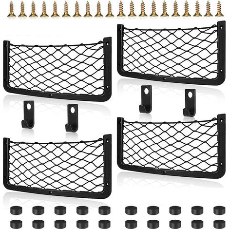 Gepäcknetz mit Haken, elastisches Kofferraumnetz, 36 x 18 cm, Organizer-Tasche für Autos, Wohnmobile, Boote und Zuhause (1/5)