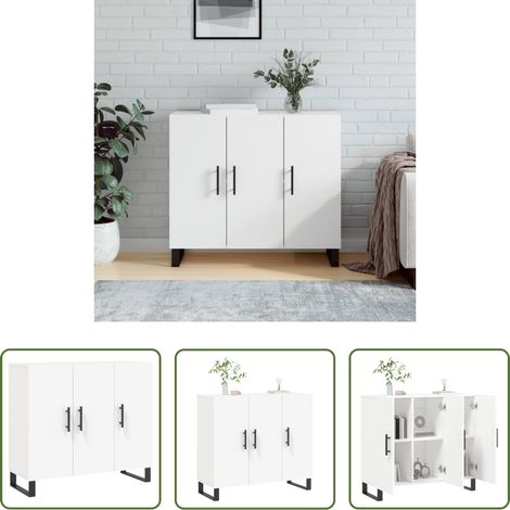 vidaXL Holz Sideboard -  Sideboard Weiß 90x34x80 cm Holzwerkstoff (1/5)