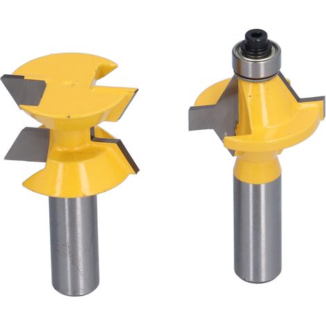 x 1/2"-Schaftfräser, 120°-Nut- und Federschnitt, Holzbearbeitungswerkzeug für Holzplatten, Schränke, Kisten (1/5)