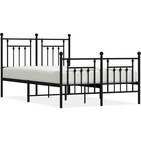 Maison Exclusive - Cadre de lit métal sans matelas avec pied de lit noir 120x190cm (1/5)