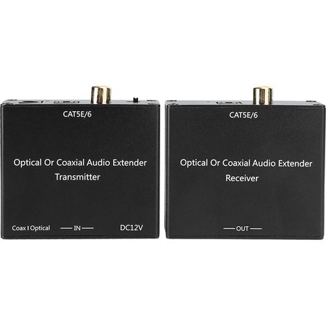 Extendeur audio numérique coaxial et fibre optique pour câble Cat5e/6, décodeur audio, prise UE (1/5)
