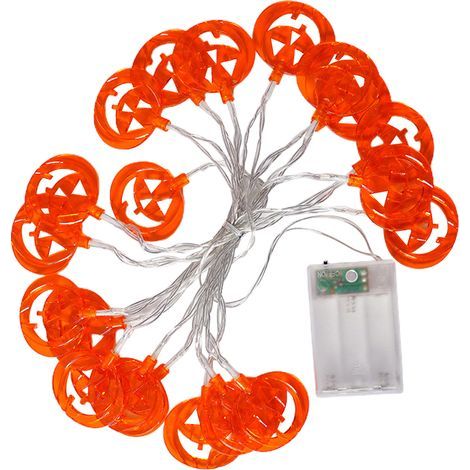 Guirlande lumineuse Halloween 3m 20 LED Citrouille 3D Orange pour Décoration Intérieure Extérieure Fête Thanksgiving (1/5)