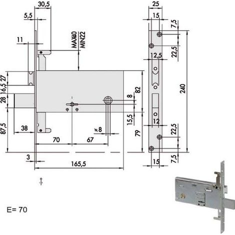 Serrure Double Carte Inf.All 57317-73-0 Cisa