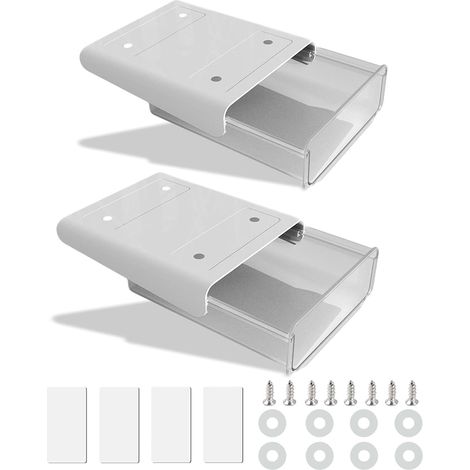 Tiroir sous bureau, 2 tiroirs suspendus dissimulés compatibles avec le rangement sous bureau, compatibles avec la maison, compatibles avec Etag et l'école (blanc) (1/5)