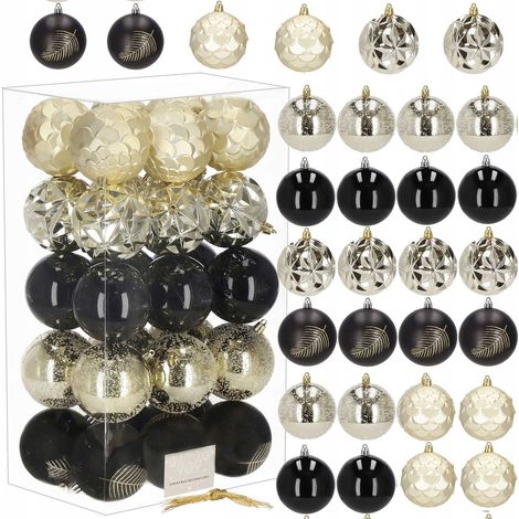 PALLINE PER ALBERO DI NATALE ADDOBBO 30 PZ NATALIZIE 8 CM SET INDESTRUTTIBILI APPENDINI 