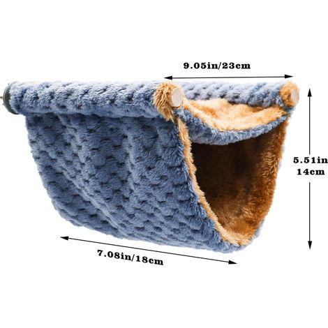 Hamac d'hiver chaud pour souris, lit suspendu double couche en forme de nid d'oiseau avec laine chaude, support pour cage à oiseaux, tente grotte cachée, accessoires de cage de couchage adaptés aux so (1/3)