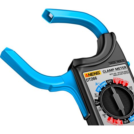 Pince ampèremétrique ANENG DT266 LCD 1999 compteurs professionnelle mesure courant alternatif continu tension résistance multimètre avec écran et housse (1/5)
