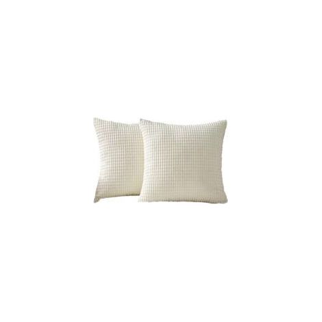 Set mit 2 Kissenbezügen mit Maiskornmuster – Hellbeige – Maße 45 × 45 cm (1/5)