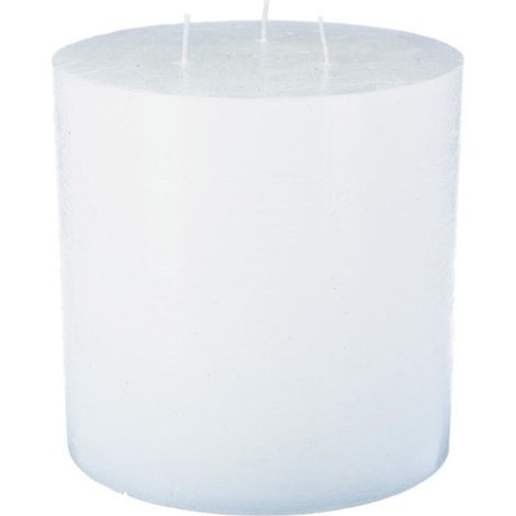 Bougie Ronde "Rustic" 14cm Blanc (1/2)