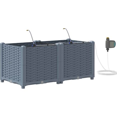 Maison Exclusive - Garten-Pflanzgefäß 2 pcs Hellgrau 80 x 40 x 37