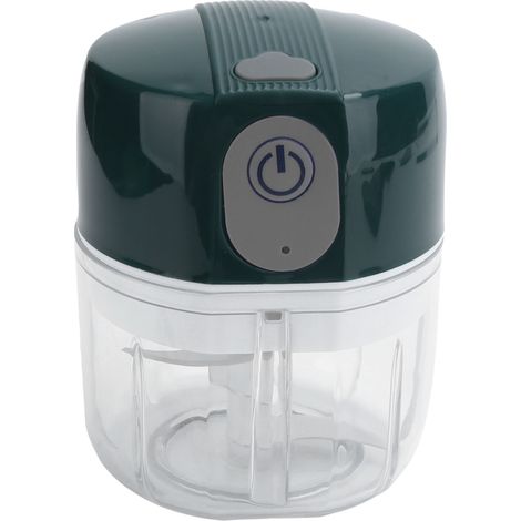 Mini hachoir à ail électrique 250 ml, robot culinaire, hachoir à légumes, chargement USB, vert (1/5)