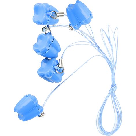 Coffret de 5 boîtes de rangement pour dents de lait en plastique bleu, avec cordon et collier porte-dent de bébé (1/5)