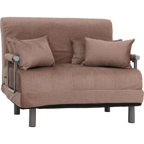 [NON UTILIZZATO] Poltrona letto HHG-690, pieghevole Divano letto, superficie riposo 190x100cm, tessuto ciniglia (370g/m²), marrone