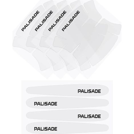 (Convient pour PALISADE) Autocollant transparent pour poignée de voiture, accessoire extérieur auto, compatible avec Hyundai Getz, GRANDEUR, NEXO, PALISADE, SANTAFE, STAREX, TIBURON et VENUE (1/4)